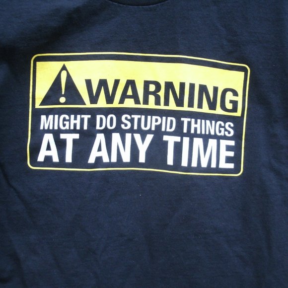 Funny Warning Sign T-Shirt Size M - Picture 2 of 8